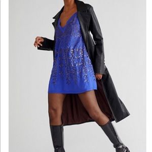 Free People Arizona Nights Embellished Slip in Cobalt